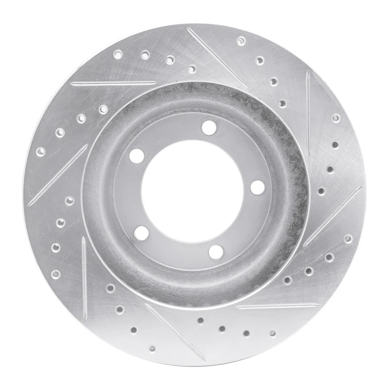 R1 67-70 Chevrolet BEL AIR Front Left Drilled & Slotted Silver Brake Rotor - Image 3