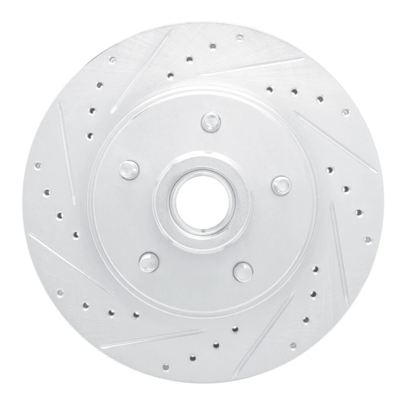 R1 67-72 Cadillac COMMERCIAL CHASSIS Front Left Drilled & Slotted Silver Brake Rotor - Image 3