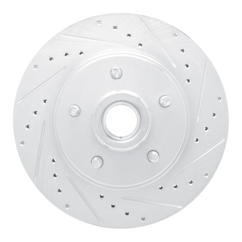 R1 67-72 Cadillac COMMERCIAL CHASSIS Front Right Drilled & Slotted Silver Brake Rotor
