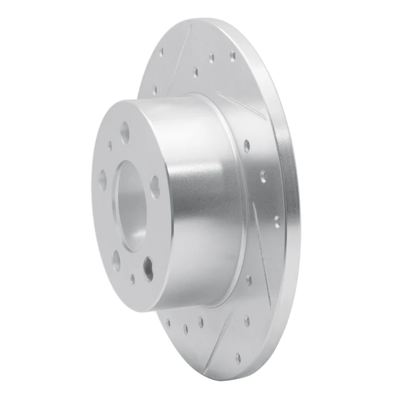 R1 67-72 Volvo 164 Front Left Drilled & Slotted Silver Brake Rotor - Image 3