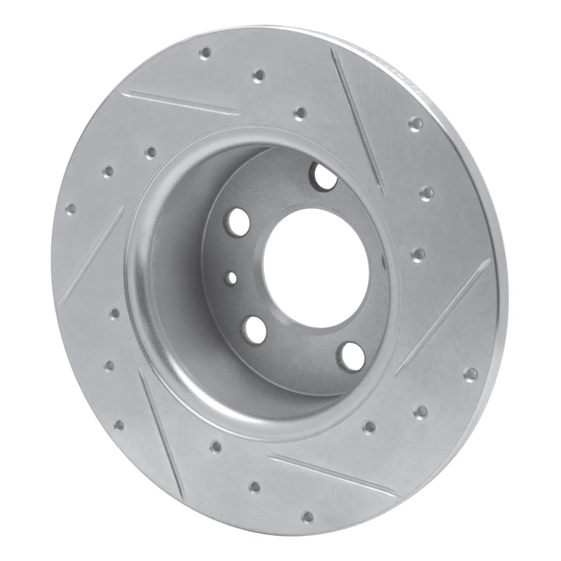 R1 67-72 Volvo 164 Front Right Drilled & Slotted Silver Brake Rotor - Image 5