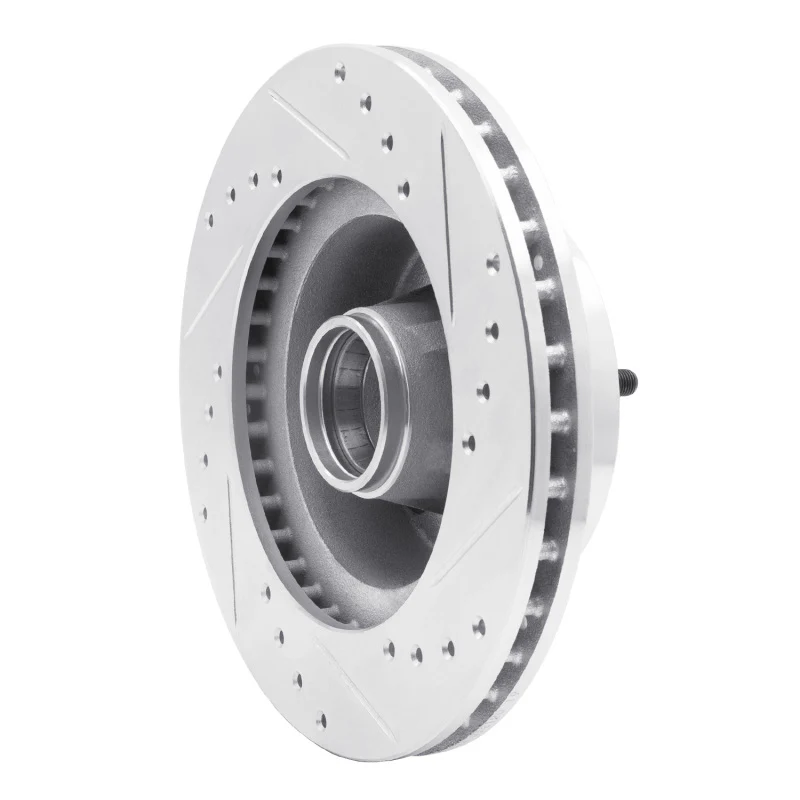 R1 67-74 Buick Apollo Front Left Drilled & Slotted Silver Brake Rotor - Image 2