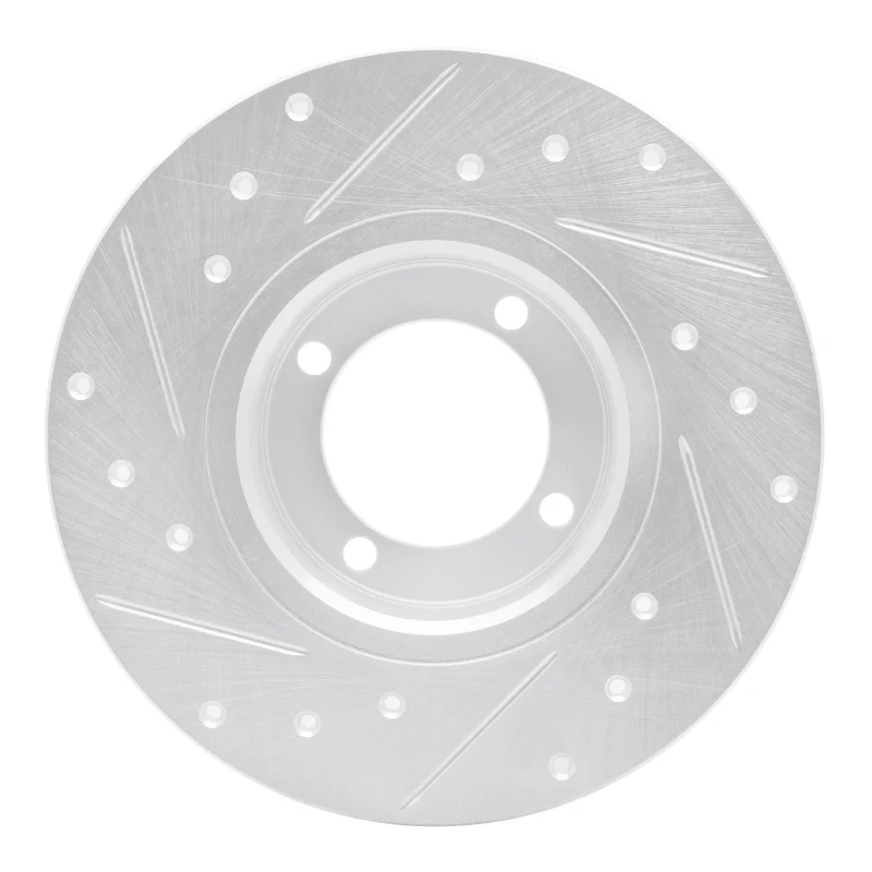 R1 67-74 Opel Manta Front Right Drilled & Slotted Silver Brake Rotor - Image 2
