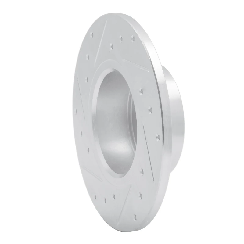 R1 67-74 Opel Manta Front Right Drilled & Slotted Silver Brake Rotor - Image 3