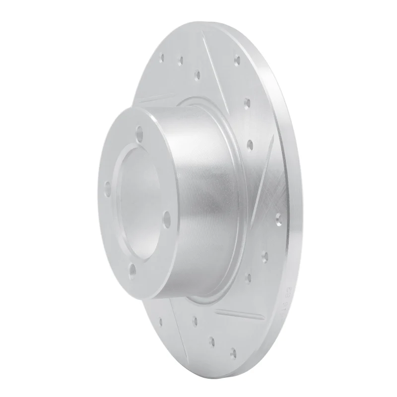 R1 67-74 Opel Manta Front Right Drilled & Slotted Silver Brake Rotor - Image 5