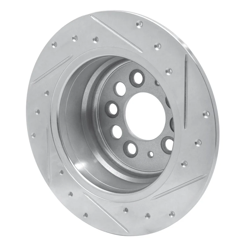 R1 67-74 Volvo 142 Rear Left Drilled & Slotted Silver Brake Rotor - Image 5