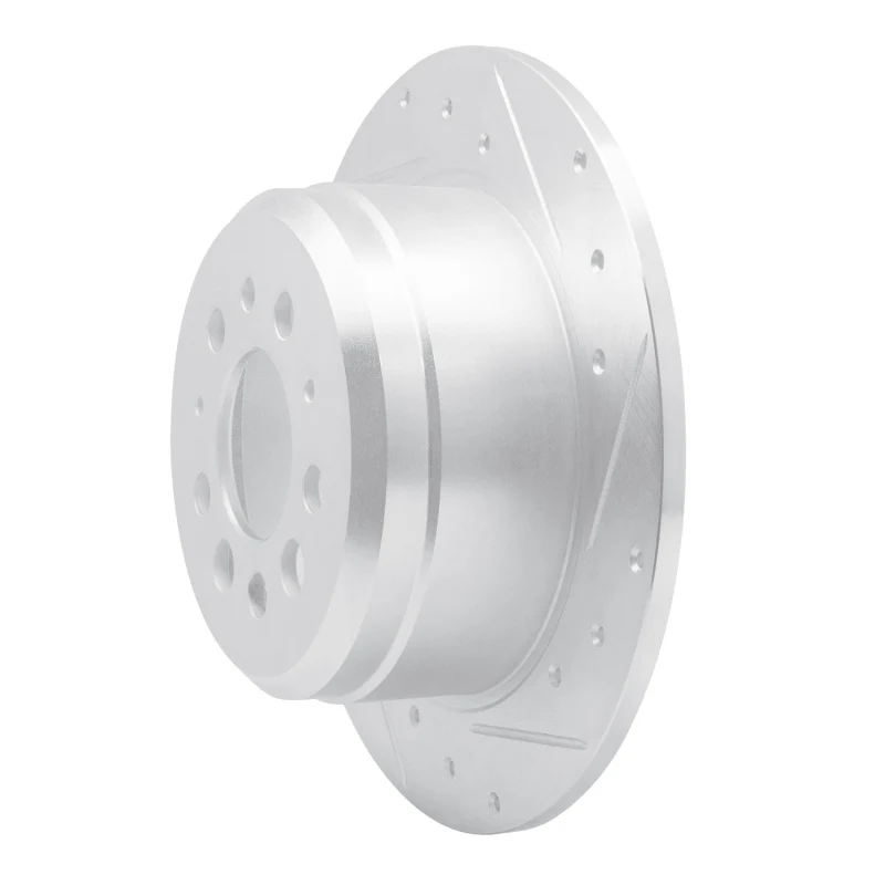 R1 67-74 Volvo 164 Rear Right Drilled & Slotted Silver Brake Rotor - Image 2