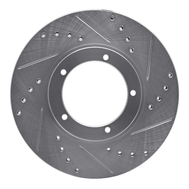 R1 67-88 Porsche 911 Front Right Drilled & Slotted Silver Brake Rotor