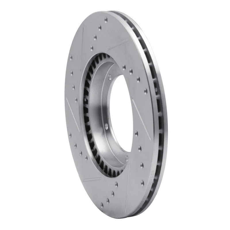 R1 67-88 Porsche 911 Front Right Drilled & Slotted Silver Brake Rotor - Image 4
