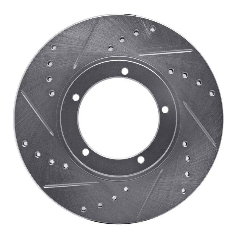 R1 67-88 Porsche 924 Front Left Drilled & Slotted Silver Brake Rotor