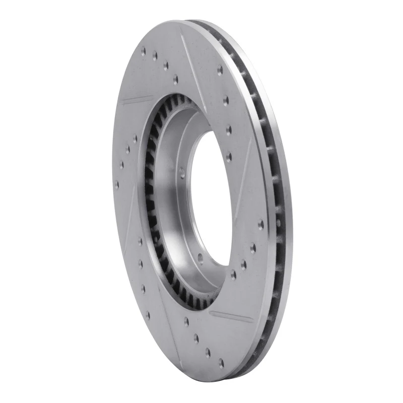 R1 67-88 Porsche 924 Front Left Drilled & Slotted Silver Brake Rotor - Image 5