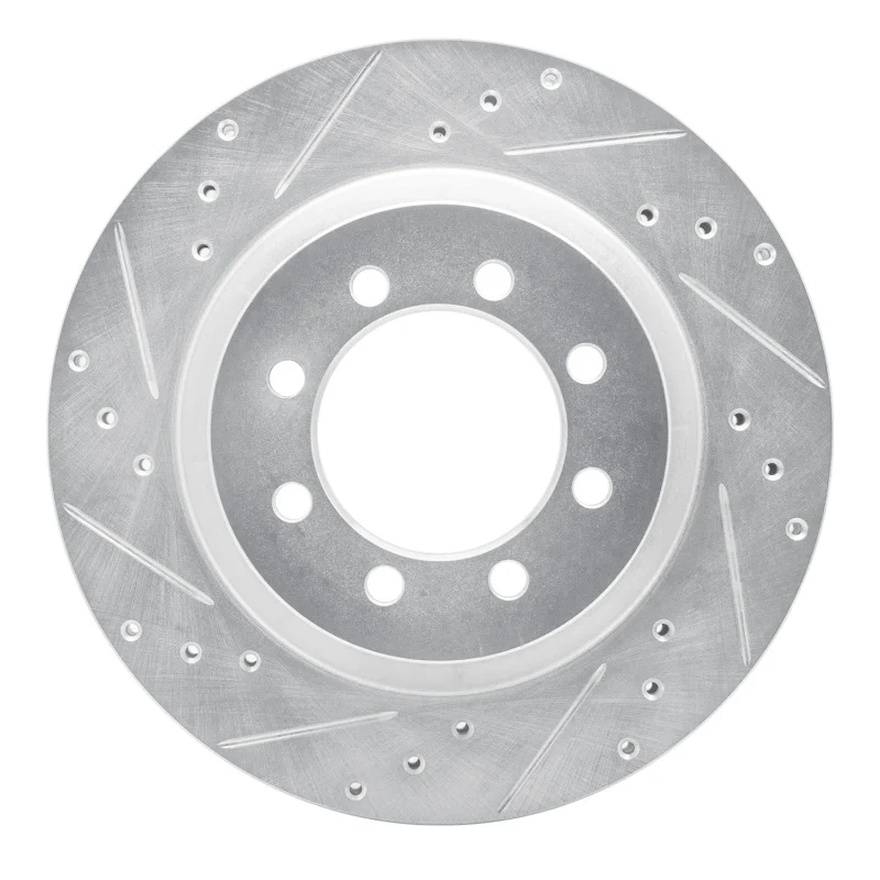 R1 68-76 Ford E-350 Econoline Front Left Drilled & Slotted Silver Brake Rotor