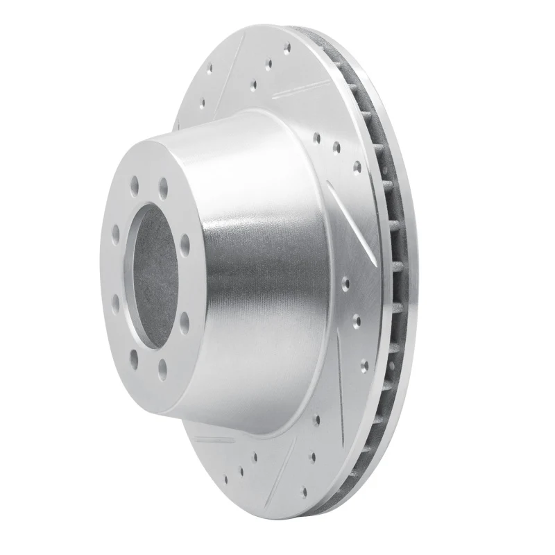 R1 68-76 Ford E-350 Econoline Front Left Drilled & Slotted Silver Brake Rotor - Image 4