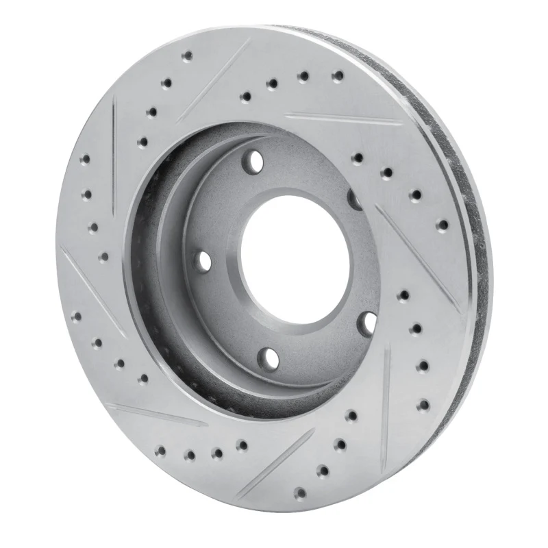 R1 69-78 Cadillac Eldorado Front Right Rear Right Drilled & Slotted Silver Brake Rotor - Image 2