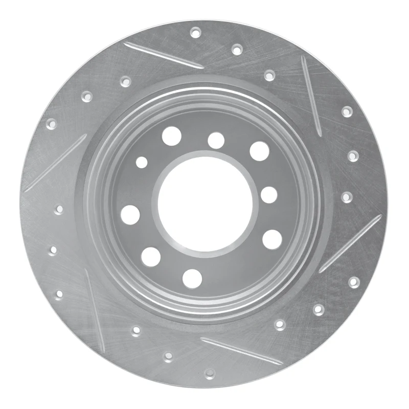 R1 69-81 BMW 2800 Rear Left Drilled & Slotted Silver Brake Rotor - Image 5