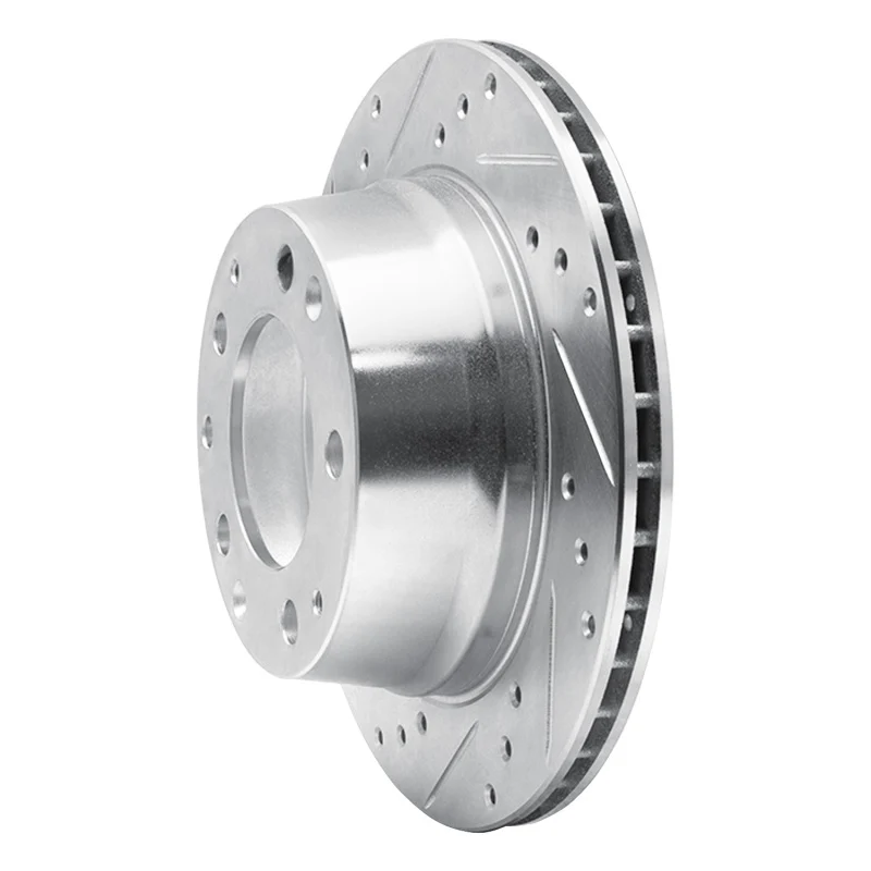 R1 69-83 Porsche 911 Rear Left Drilled & Slotted Silver Brake Rotor - Image 4
