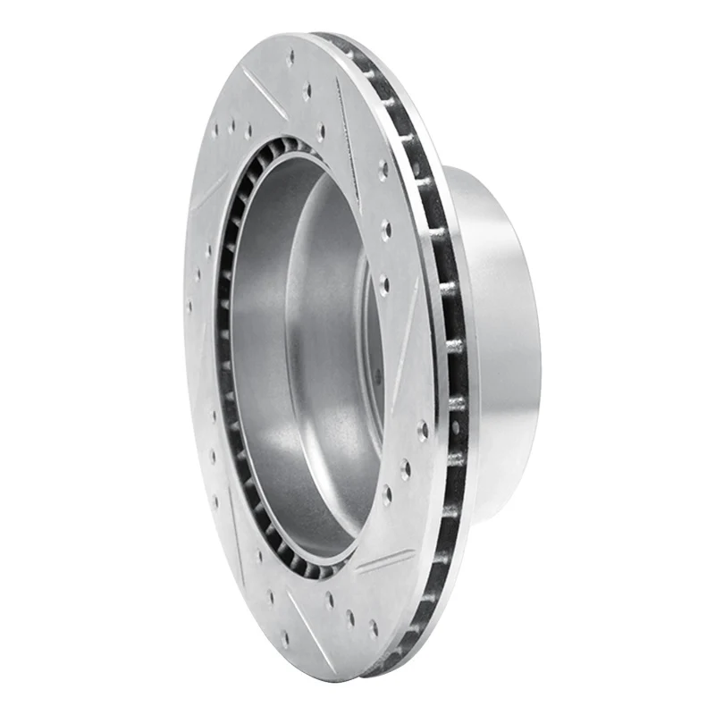 R1 69-83 Porsche 911 Rear Left Drilled & Slotted Silver Brake Rotor - Image 5