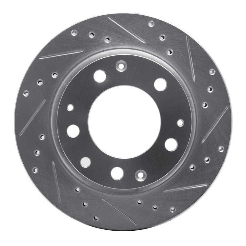 R1 69-83 Porsche 911 Rear Right Drilled & Slotted Silver Brake Rotor