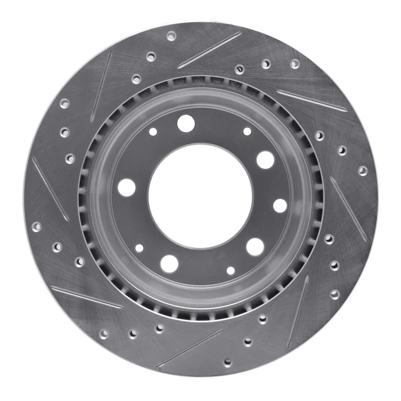 R1 69-83 Porsche 911 Rear Right Drilled & Slotted Silver Brake Rotor - Image 4