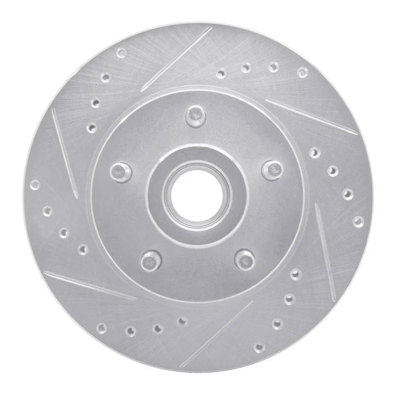 R1 70-72 Dodge Charger Front Left Drilled & Slotted Silver Brake Rotor