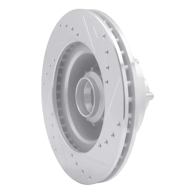 R1 70-72 Dodge Charger Front Left Drilled & Slotted Silver Brake Rotor - Image 4