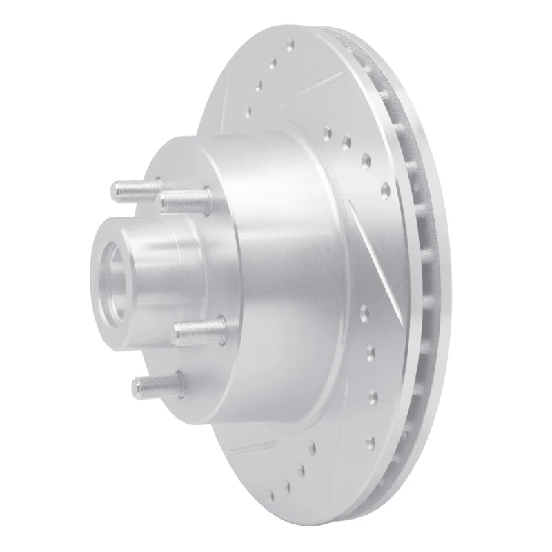 R1 70-72 Dodge Charger Front Left Drilled & Slotted Silver Brake Rotor - Image 5