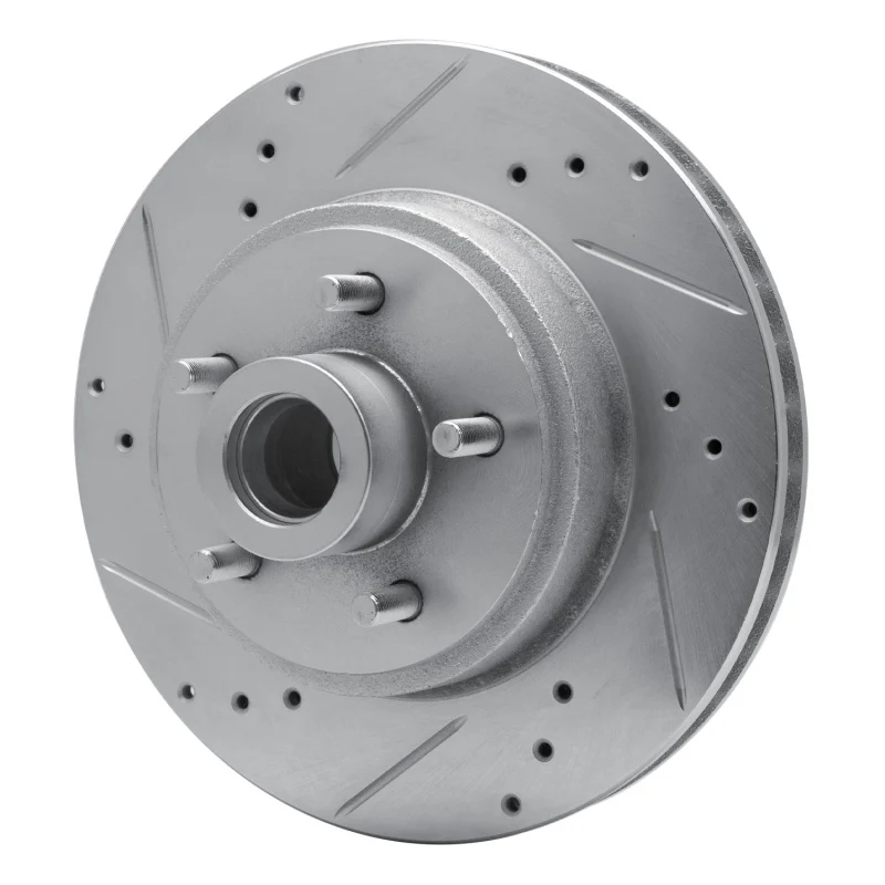 R1 70-72 Ford Country Squire Front Left Drilled & Slotted Silver Brake Rotor - Image 5