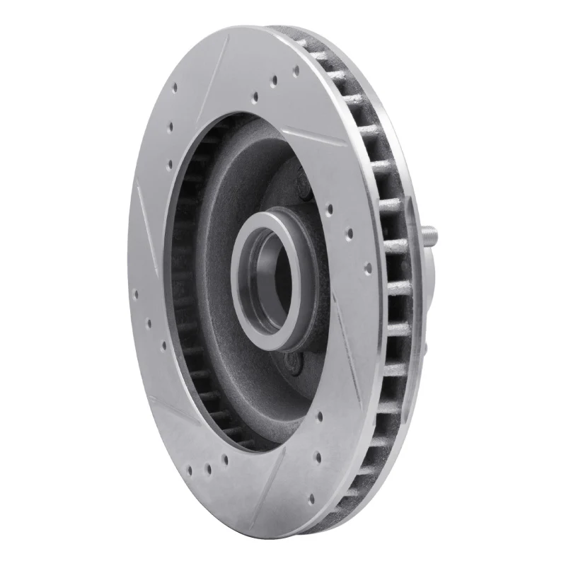 R1 70-72 Ford LTD Front Right Drilled & Slotted Silver Brake Rotor - Image 2