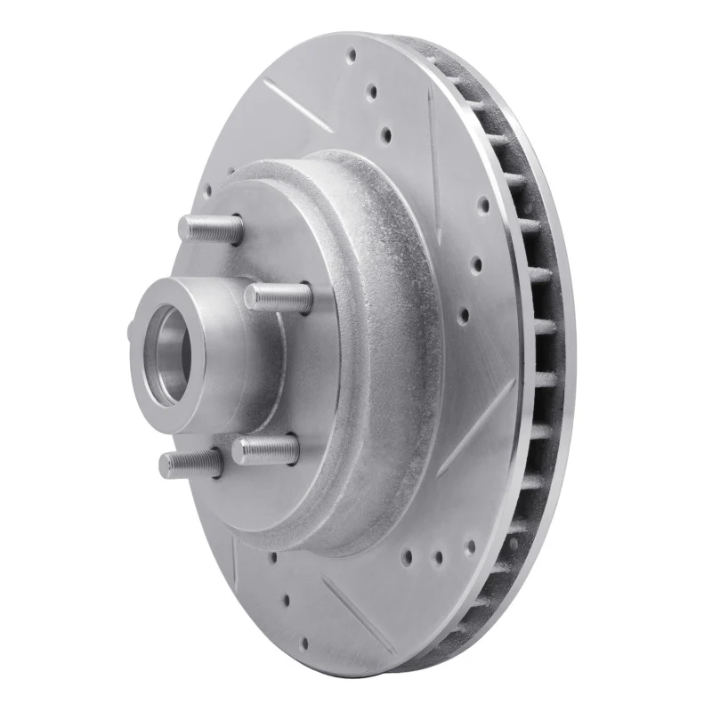 R1 70-72 Ford LTD Front Right Drilled & Slotted Silver Brake Rotor - Image 3