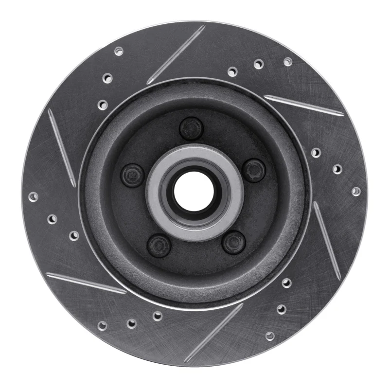 R1 70-72 Ford LTD Front Right Drilled & Slotted Silver Brake Rotor - Image 4