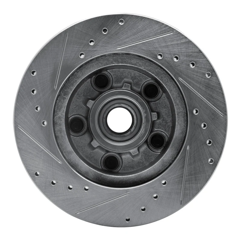 R1 70-81 Buick Skylark Front Right Drilled & Slotted Silver Brake Rotor - Image 3