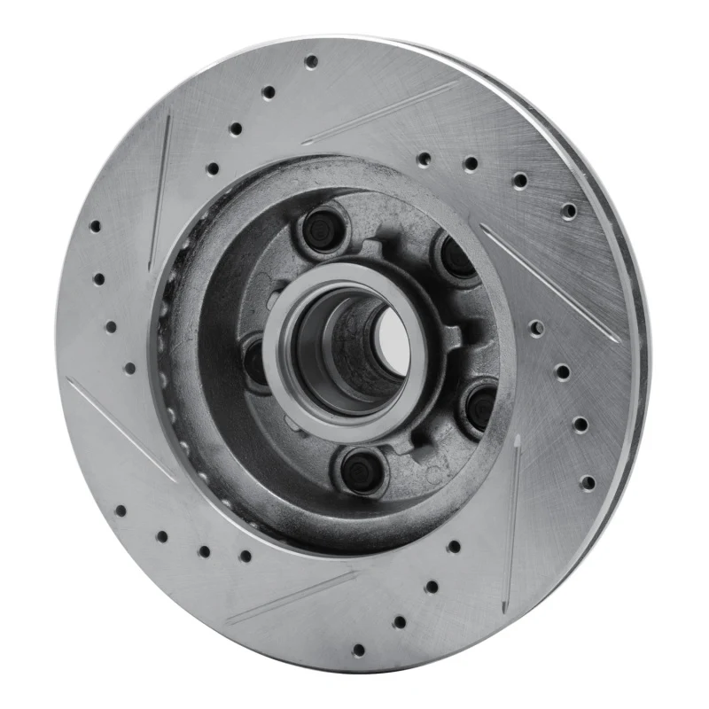 R1 70-81 Buick Skylark Front Right Drilled & Slotted Silver Brake Rotor - Image 4