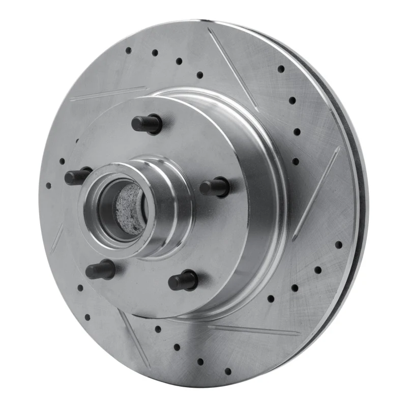R1 70-81 Buick Skylark Front Right Drilled & Slotted Silver Brake Rotor - Image 5