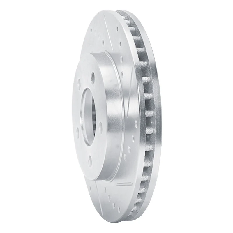 R1 70-93 Ford Taurus (Excl SHO) Front Right Drilled & Slotted Silver Brake Rotor - Image 5
