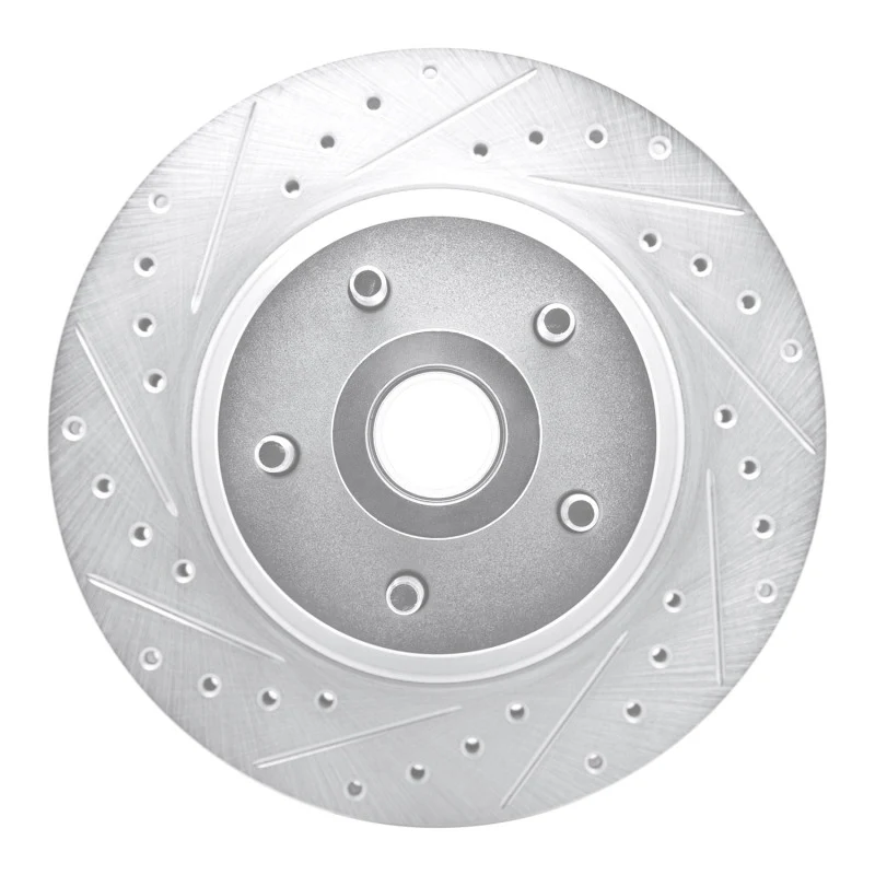 R1 71-81 Chrysler Town & Country Front Left Drilled & Slotted Silver Brake Rotor