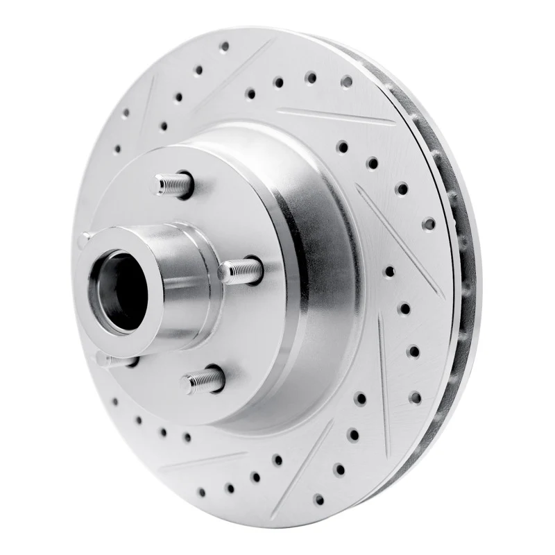 R1 71-81 Chrysler Town & Country Front Left Drilled & Slotted Silver Brake Rotor - Image 5