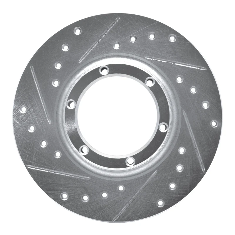 R1 71-83 Renault Lecar Front Left Rear Left Drilled & Slotted Silver Brake Rotor