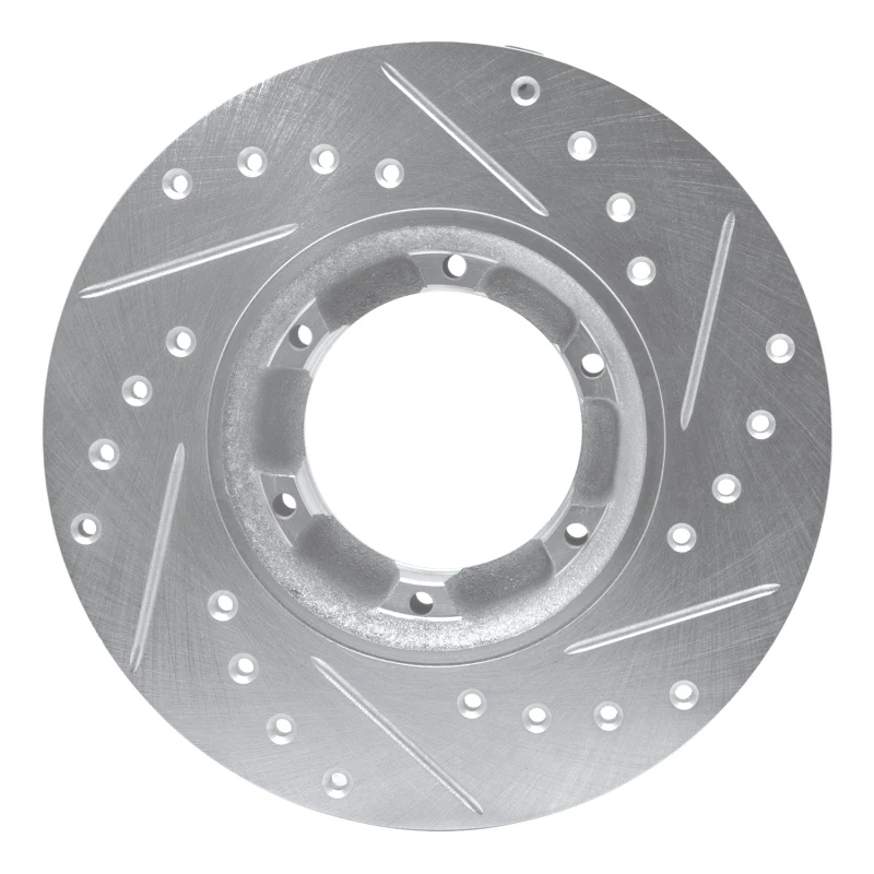 R1 71-83 Renault Lecar Front Left Rear Left Drilled & Slotted Silver Brake Rotor - Image 3