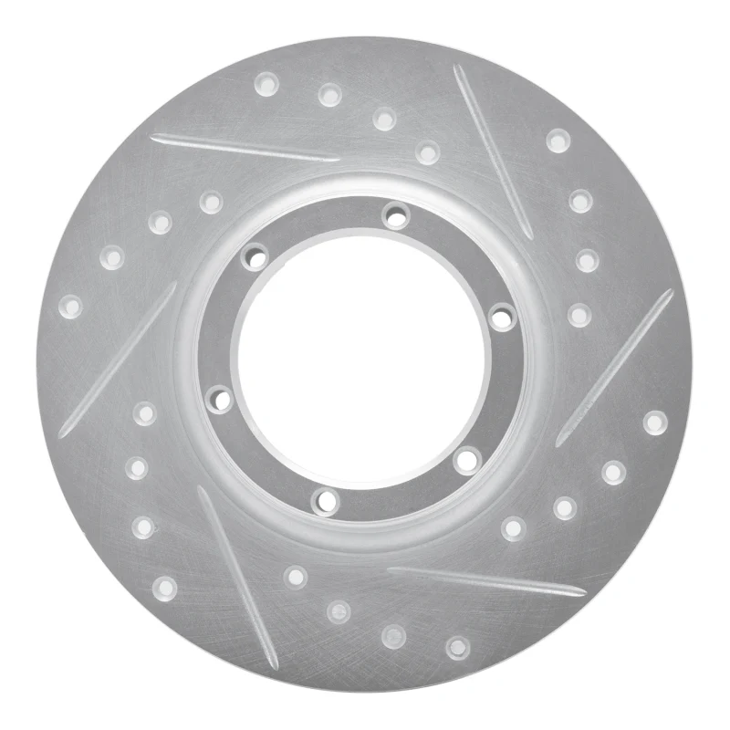 R1 71-83 Renault Lecar Front Right Rear Right Drilled & Slotted Silver Brake Rotor
