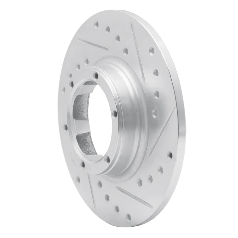 R1 71-83 Renault Lecar Front Right Rear Right Drilled & Slotted Silver Brake Rotor - Image 2