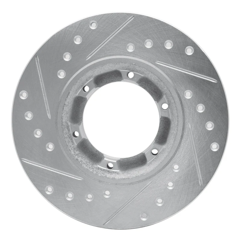 R1 71-83 Renault Lecar Front Right Rear Right Drilled & Slotted Silver Brake Rotor - Image 4