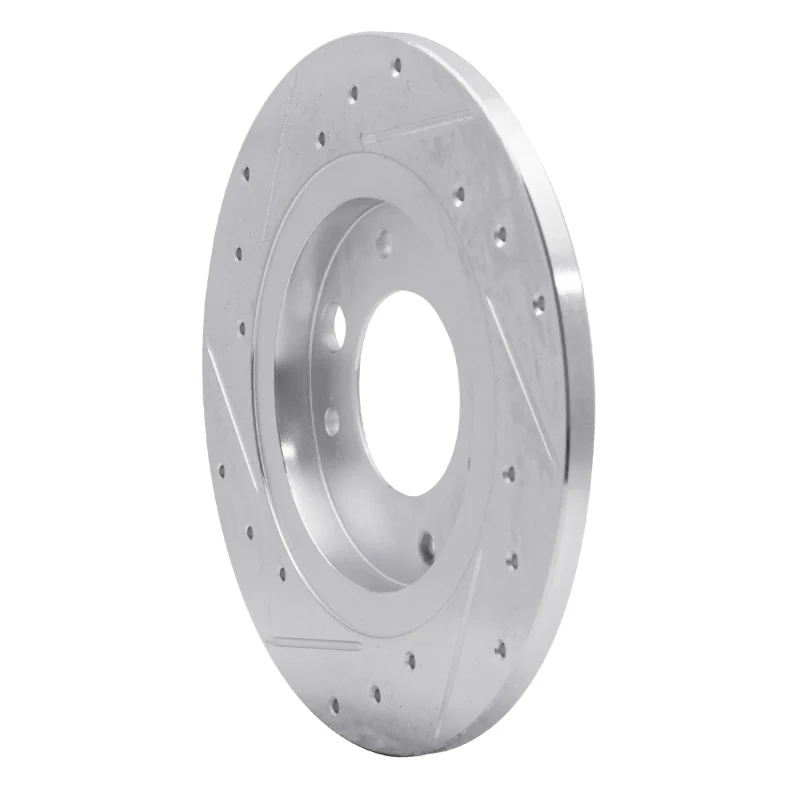 R1 71-89 Peugeot 504 Rear Right Drilled & Slotted Silver Brake Rotor - Image 5