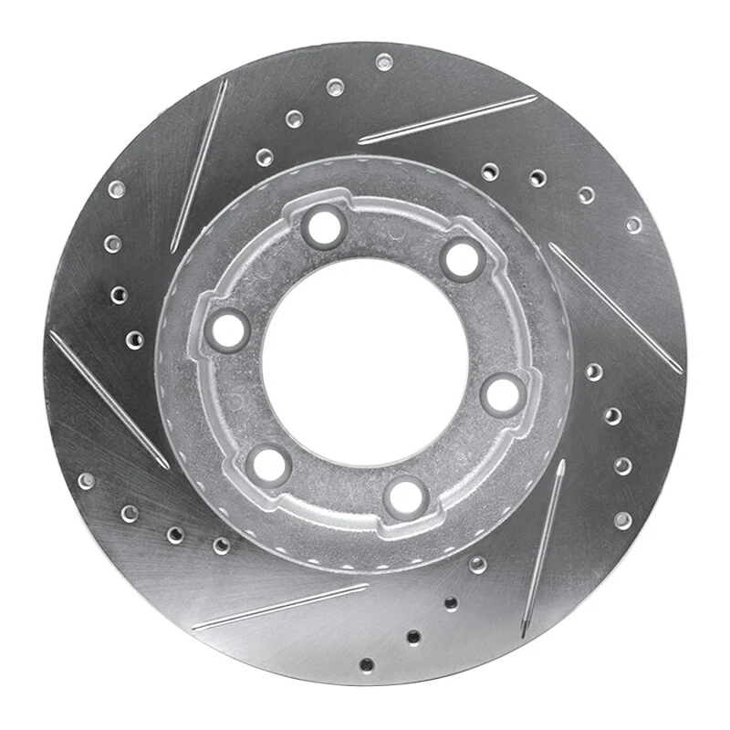 R1 71-91 Chevrolet Blazer Front Right Drilled & Slotted Silver Brake Rotor - Image 4