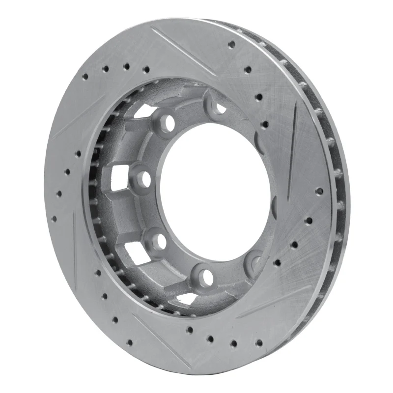 R1 71-91 Chevrolet K20 Pickup Front Left Drilled & Slotted Silver Brake Rotor - Image 2