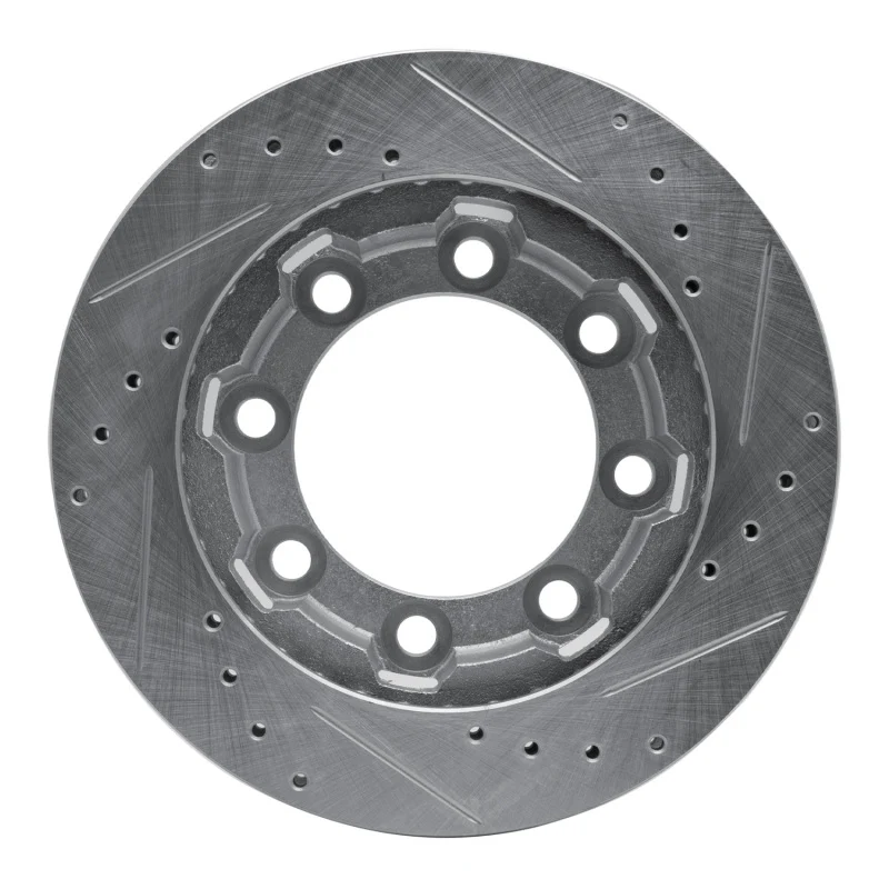 R1 71-91 Chevrolet K20 Pickup Front Left Drilled & Slotted Silver Brake Rotor - Image 3