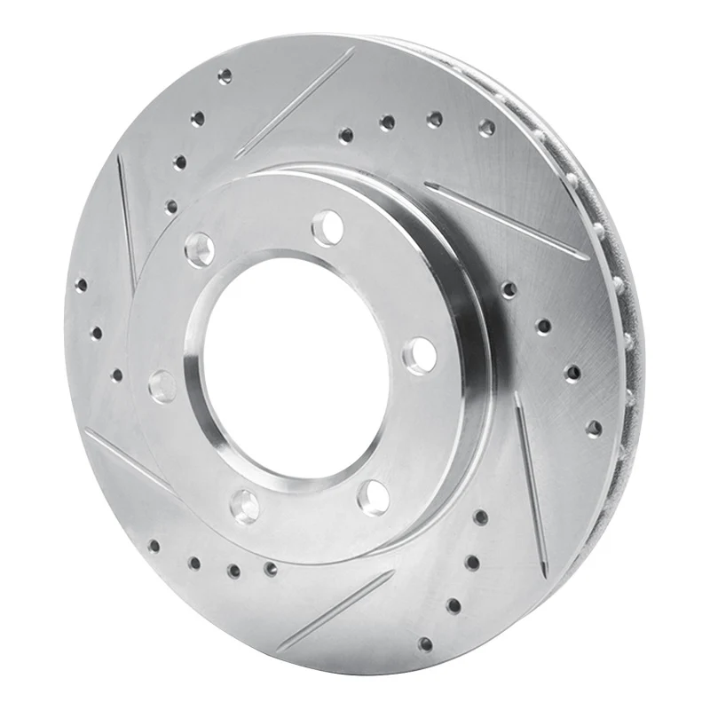 R1 71-91 Chevrolet V10 & V1500 Suburban Front Left Drilled & Slotted Silver Brake Rotor - Image 4