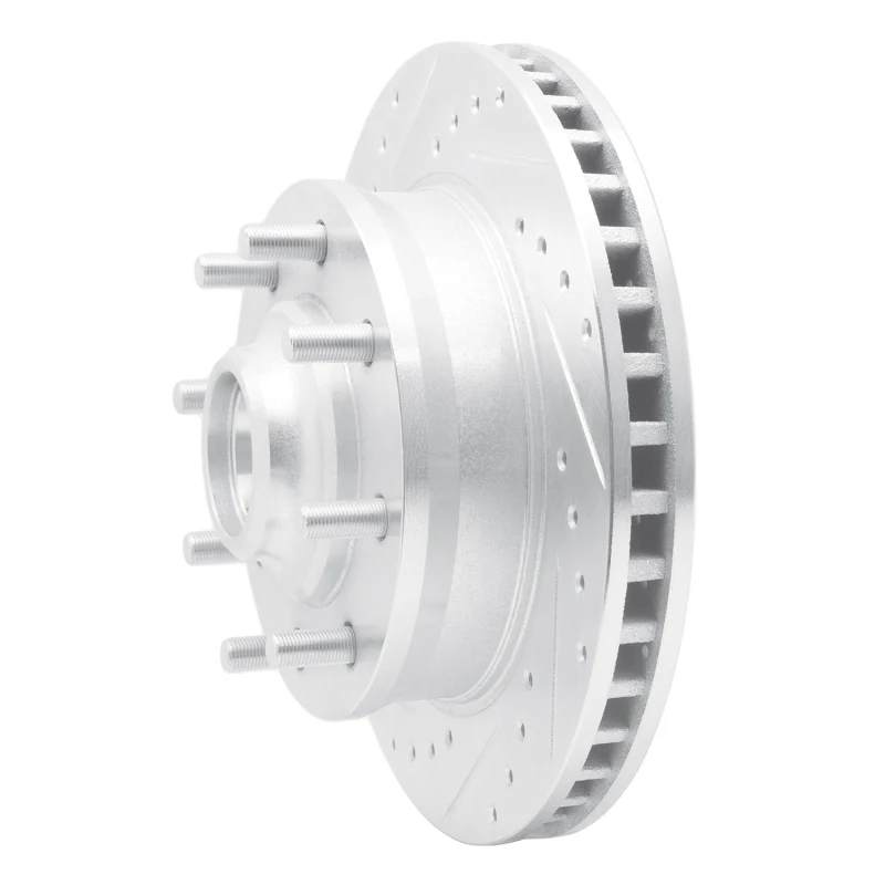 R1 71-95 Chevrolet C20 Suburban Front Left Drilled & Slotted Silver Brake Rotor - Image 3