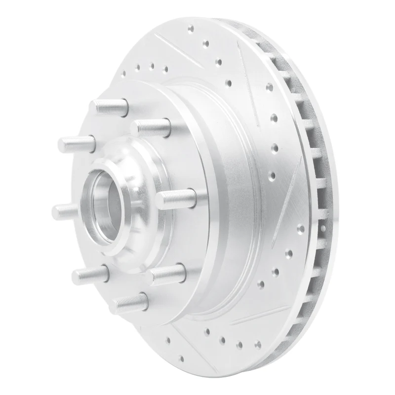 R1 71-95 Chevrolet G30 Front Right Drilled & Slotted Silver Brake Rotor - Image 3