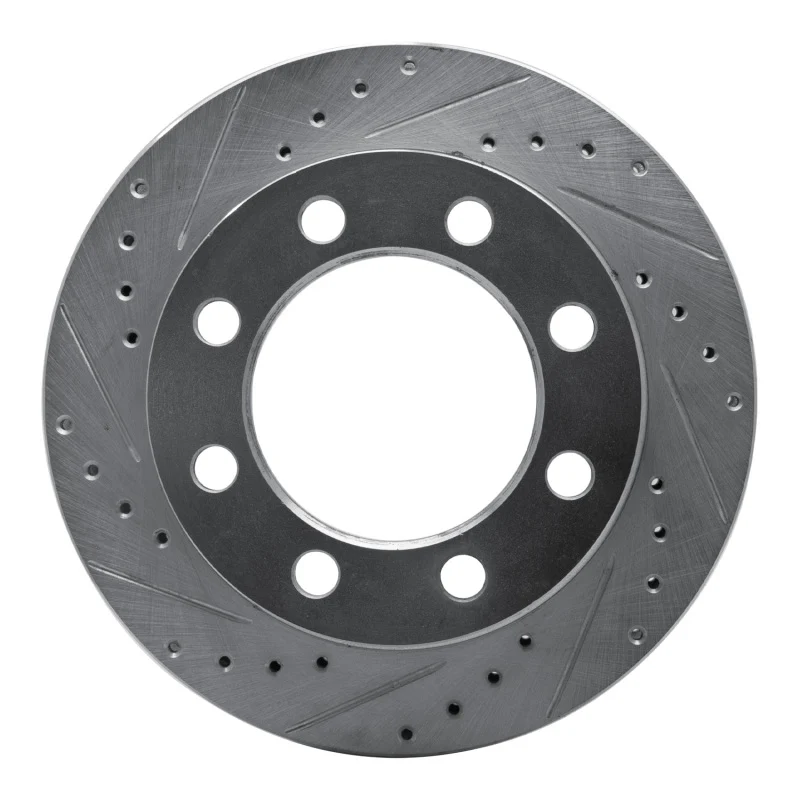 R1 71-97 Dodge D300 Front Left Drilled & Slotted Silver Brake Rotor