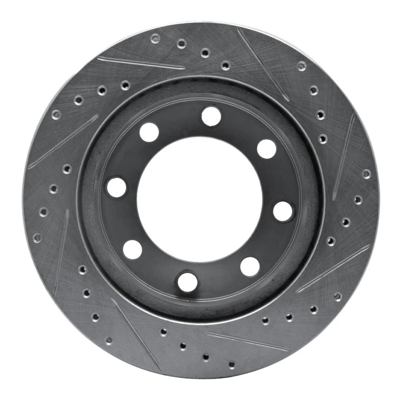R1 71-97 Dodge D300 Front Left Drilled & Slotted Silver Brake Rotor - Image 2